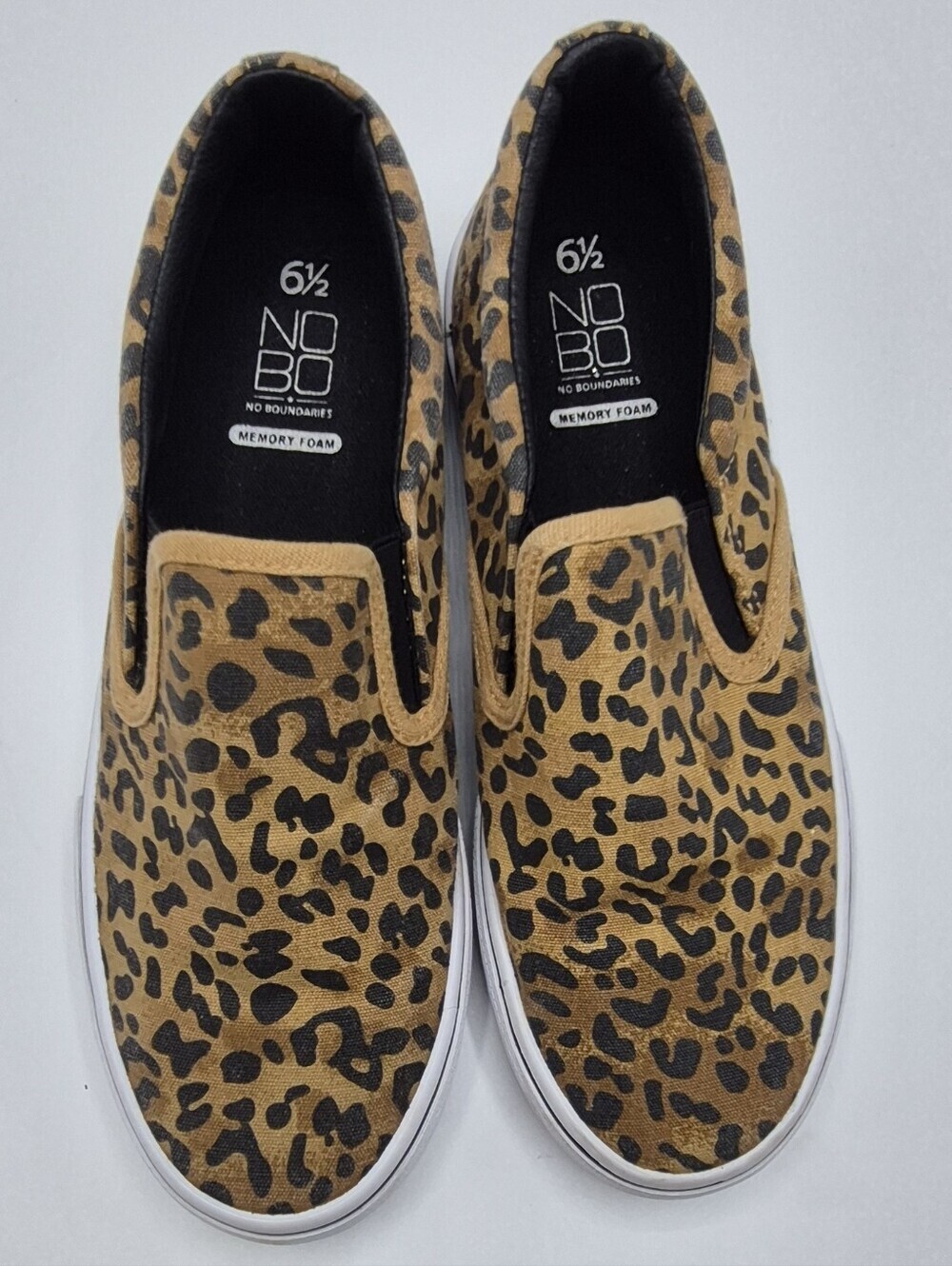 NO BOUNDARIES Leopard Print Slip-On Sneakers - Tan & Black